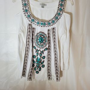 Boston Proper embellished top sz 6